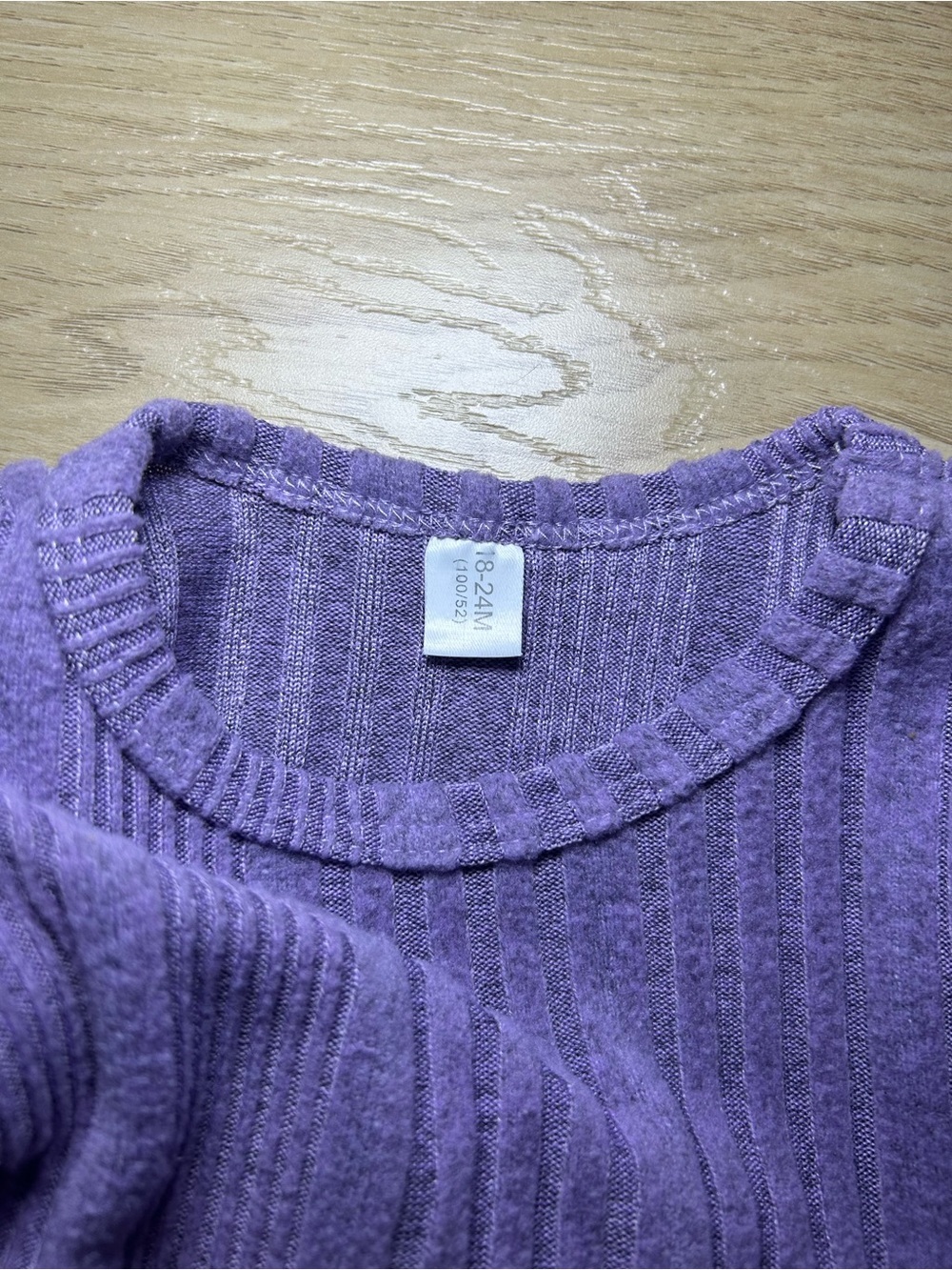 Source Unknown Purple Ribbed Knit Kids Matching Set - Picture 5 of 5